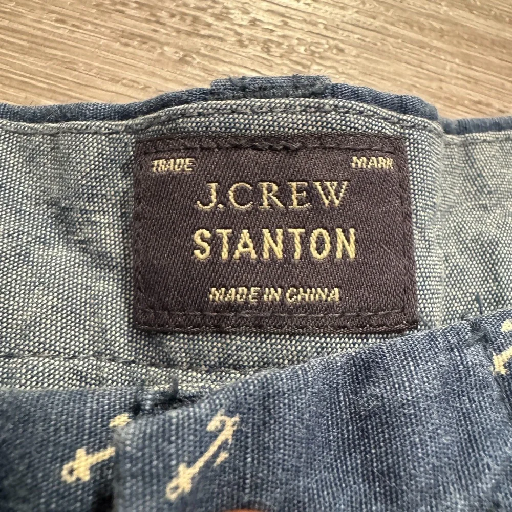 J Crew Shorts Mens 29 Blue Anchor Print Shorts Preppy Casual Nautical Cotton 9